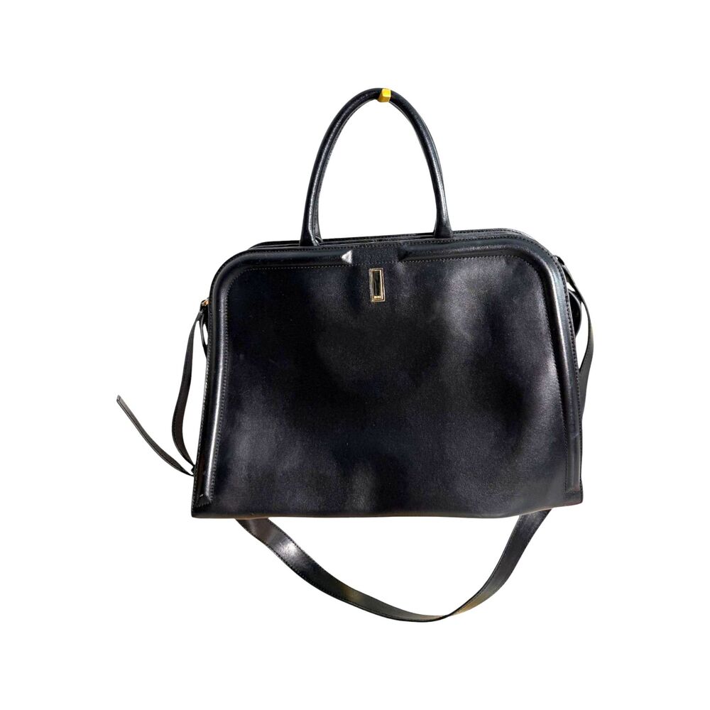 Hugo Boss Black Leather Briefcase Messenger Bag